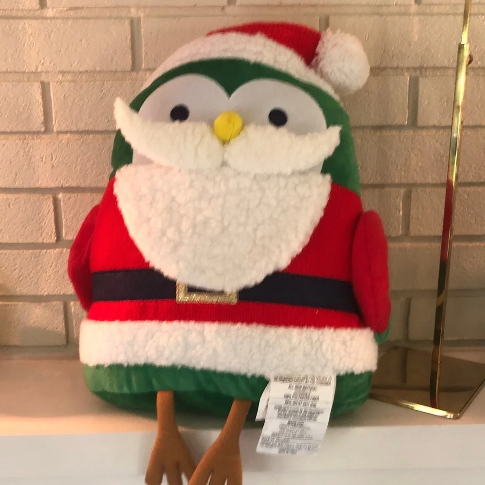 Wondershop Green and Red Santa Owl Pillow